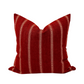Red and beige stripe pillow cover