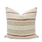 Cream, red and gold chunky woven stripe pillow cover
