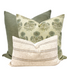 Blue and green marigold floral pillow cover