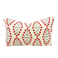 Coral and green embroidered floral pillow cover