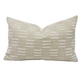 Creamy oatmeal and white woven dash pillow cover