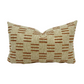 Beige and woven rust dash stripe pillow cover