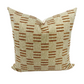 Beige and woven rust dash stripe pillow cover