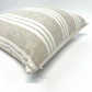 Cream and white vertical stripe pillow cover