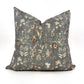 Rust and steel gray floral pillow cover