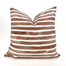 Load image into Gallery viewer, Rust stripe pillow cover
