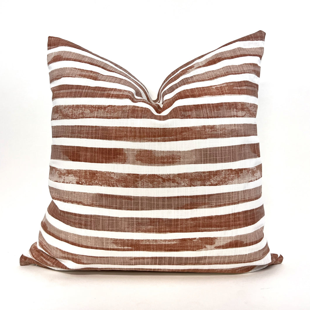 Rust stripe pillow cover