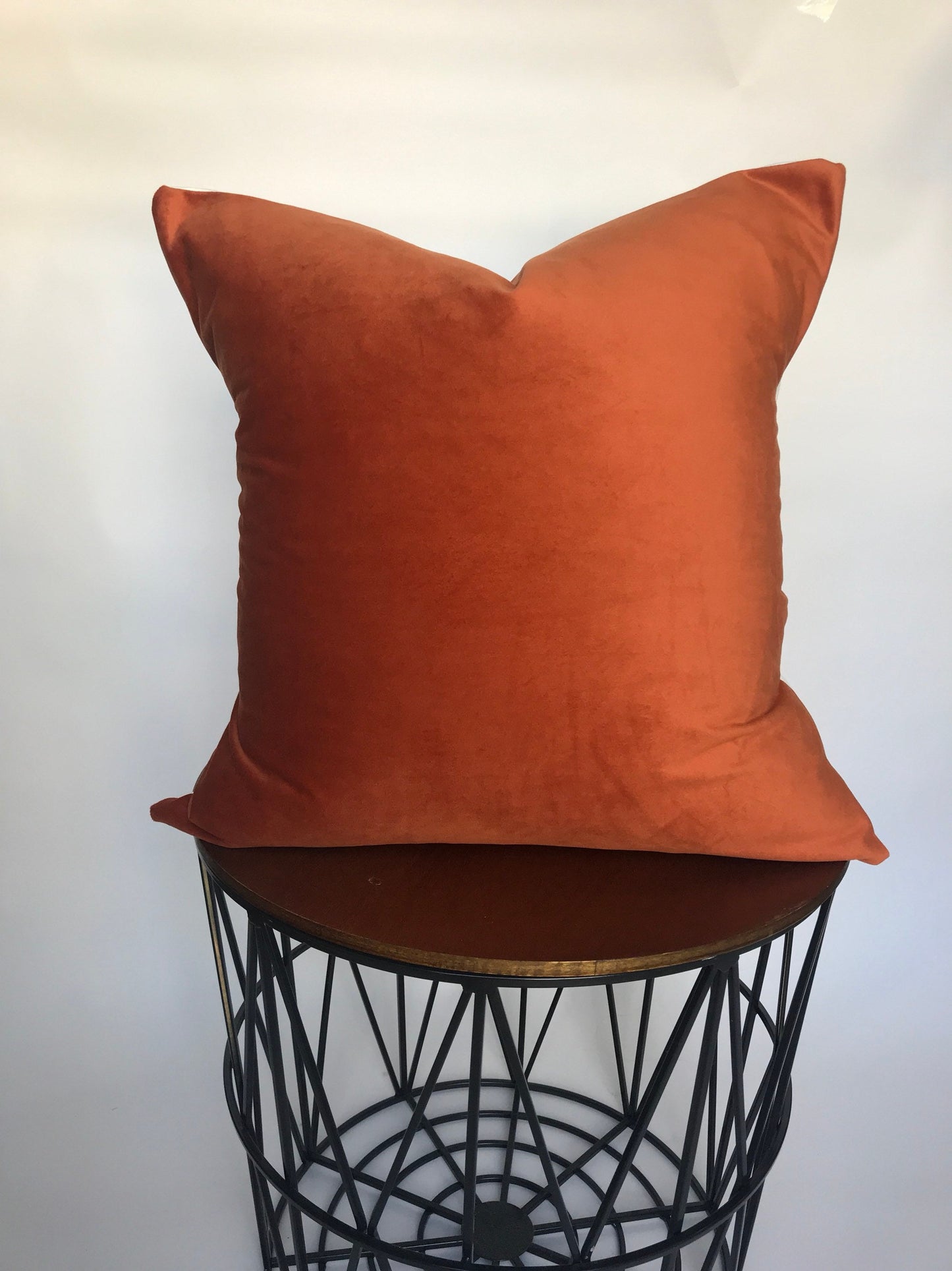 Velvet pillow cover - pumpkin - rust -orange