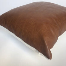 Load image into Gallery viewer, Faux leather pillow cover - camel color
