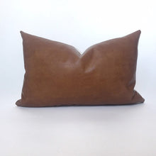 Load image into Gallery viewer, Faux leather pillow cover - camel color
