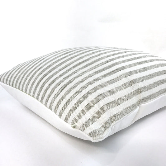 Gray stripe pillow cover