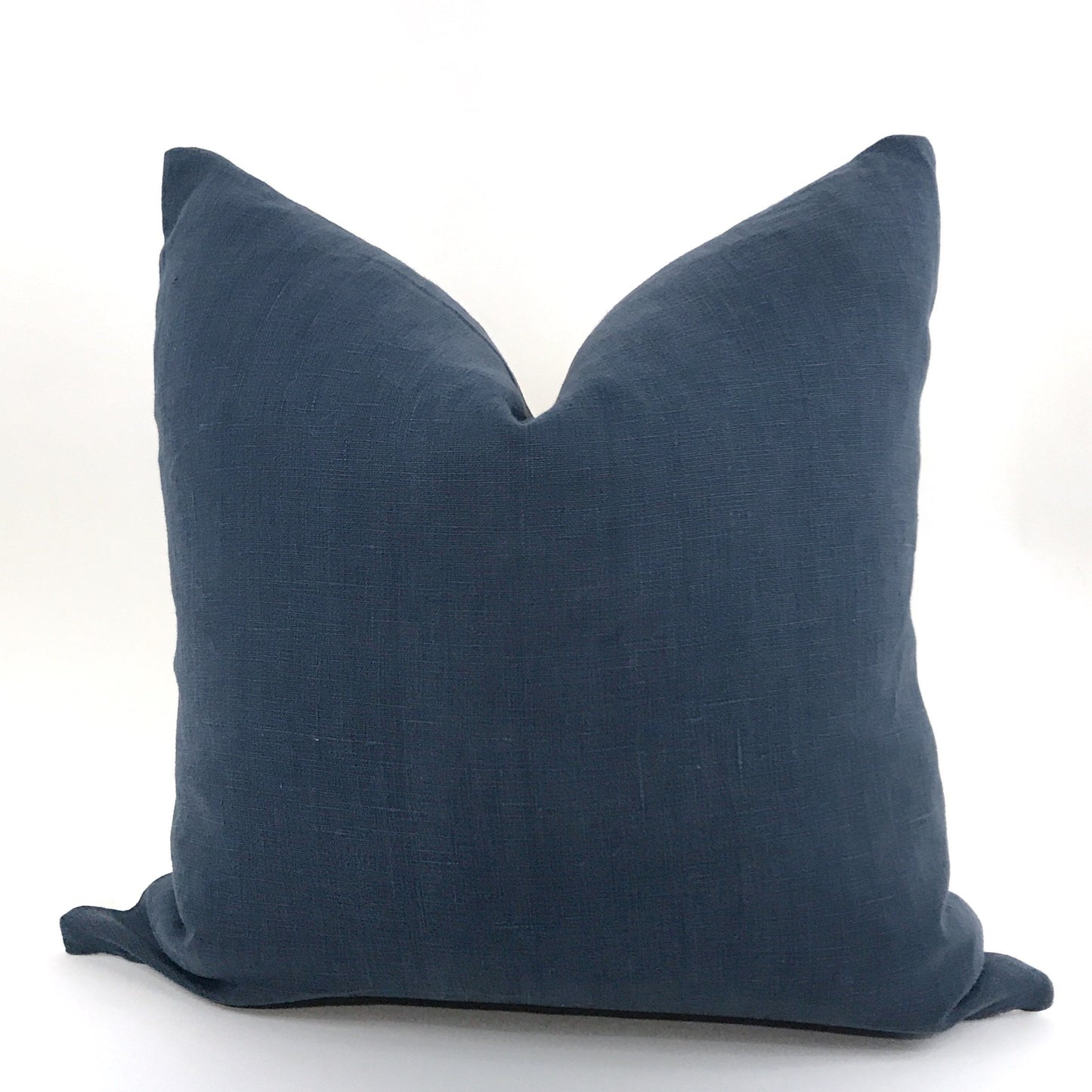 Blue linen pillow cover