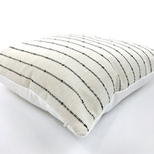 Load image into Gallery viewer, Cream and woven black stripe pillow cover
