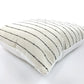 Cream and woven black stripe pillow cover