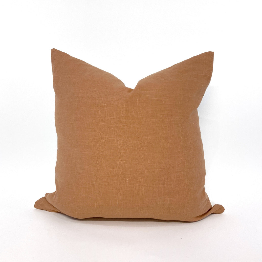 Terra cotta linen pillow cover