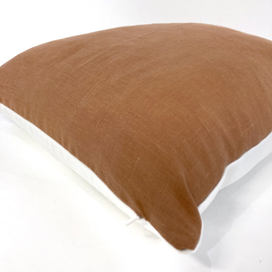 Terra cotta linen pillow cover