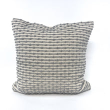 Load image into Gallery viewer, Handwoven cream and gray wool stripe pillow cover
