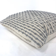 Load image into Gallery viewer, Handwoven cream and gray wool stripe pillow cover
