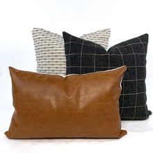 Load image into Gallery viewer, Charcoal window pane pillow cover
