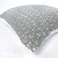 Gray floral block pillow cover