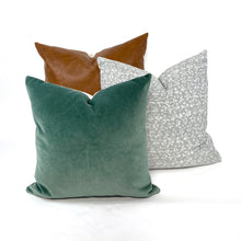 Load image into Gallery viewer, Gray floral block pillow cover
