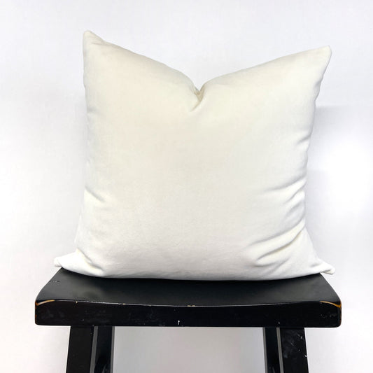 White velvet pillow cover