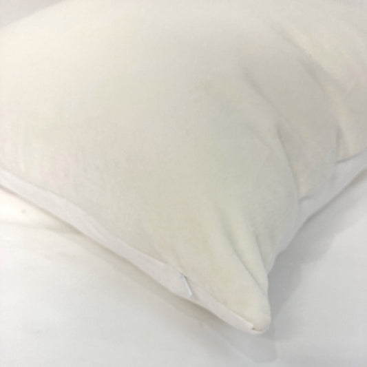 White velvet pillow cover