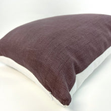 Load image into Gallery viewer, Dusty plum purple linen pillow cover
