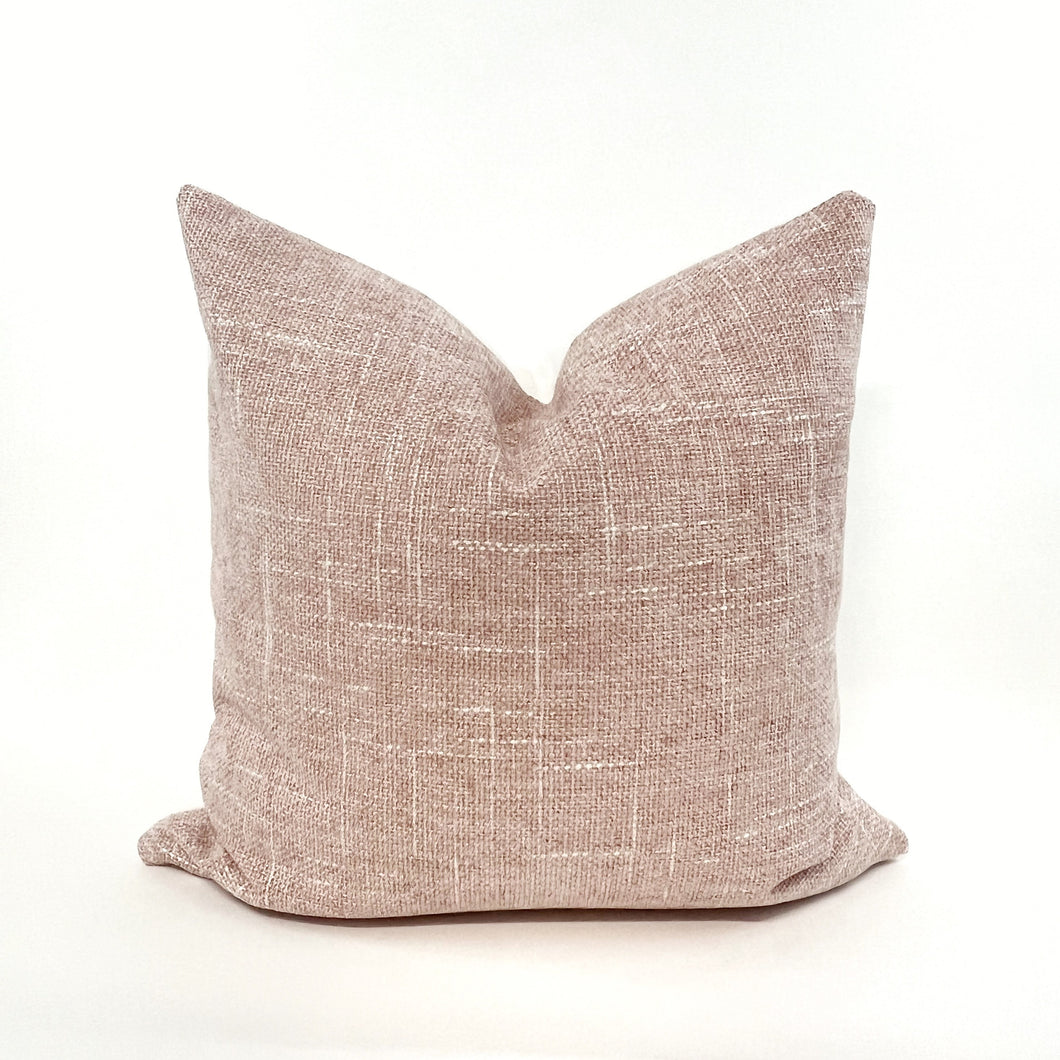 Blush chenille pillow cover