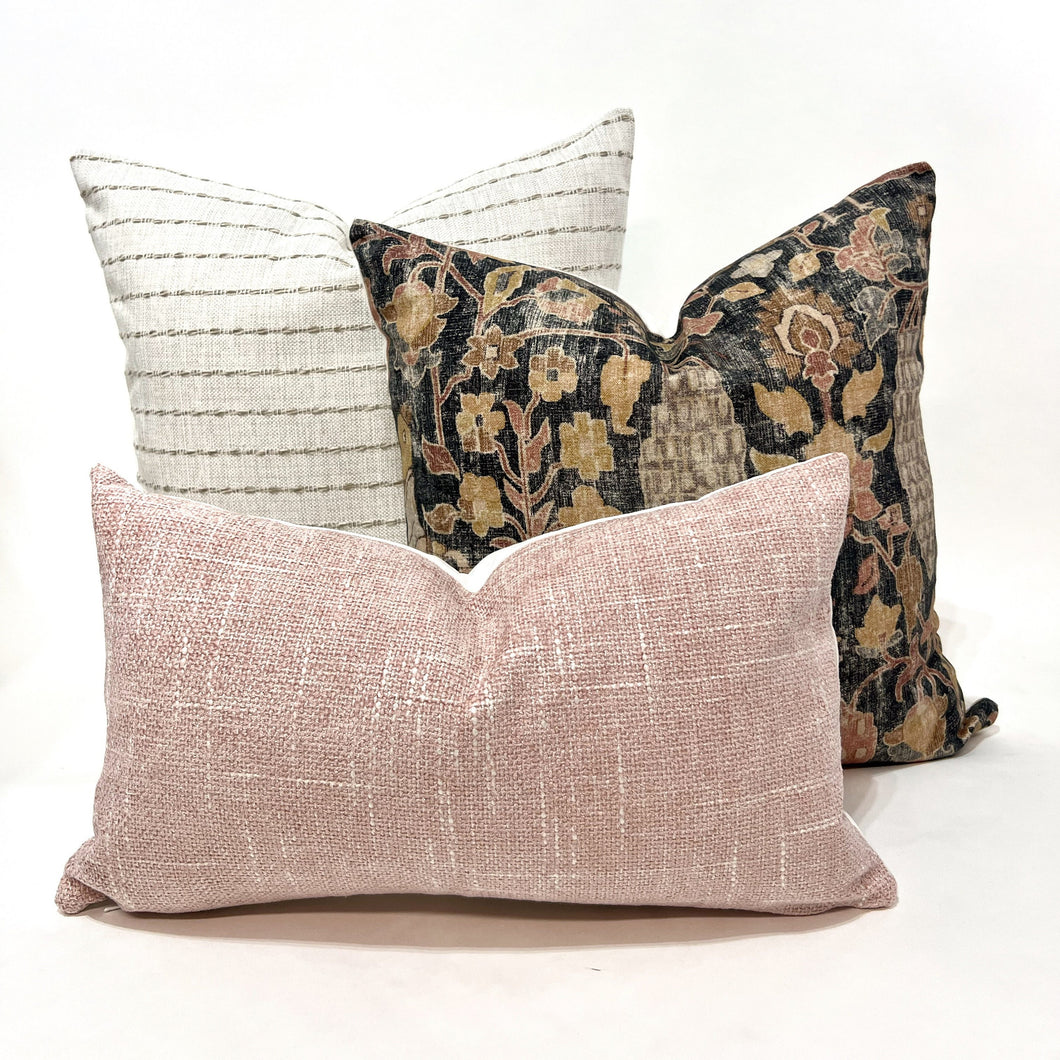 Pillow cover combo #1, cream and woven beige stripe pillow cover, eart –  Cotton+Co. Spokane