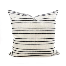 Load image into Gallery viewer, Pillow cover combo #7, flax woven black stripe cover, charcoal window pane cover, vertical woven white black cover
