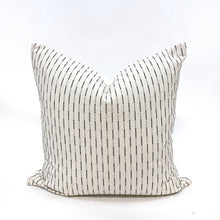 Load image into Gallery viewer, Pillow cover combo #7, flax woven black stripe cover, charcoal window pane cover, vertical woven white black cover
