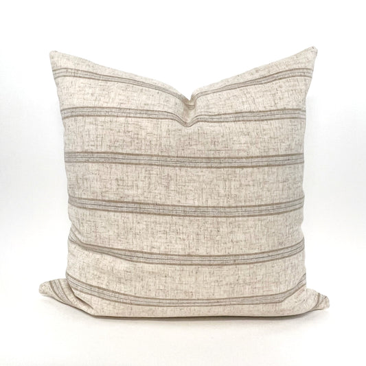 Neutral stripe pillow cover