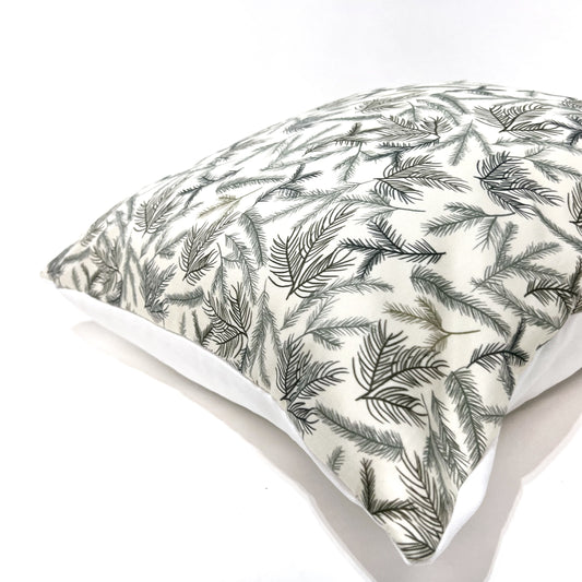 Evergreen branch pillow cover