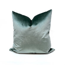 Load image into Gallery viewer, Pillow cover combo #13, sage green velvet cover, evergreen branch cover, mushroom brown velvet cover
