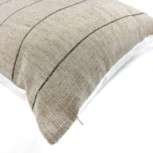 Load image into Gallery viewer, Oatmeal and black stripe pillow cover
