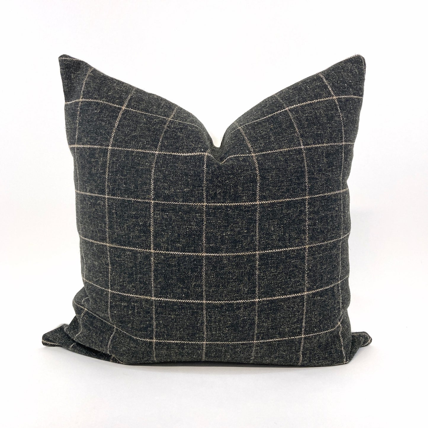 Pillow cover combo #15, oatmeal and black stripe cover, jewel-toned medallion cover, charcoal window pane cover