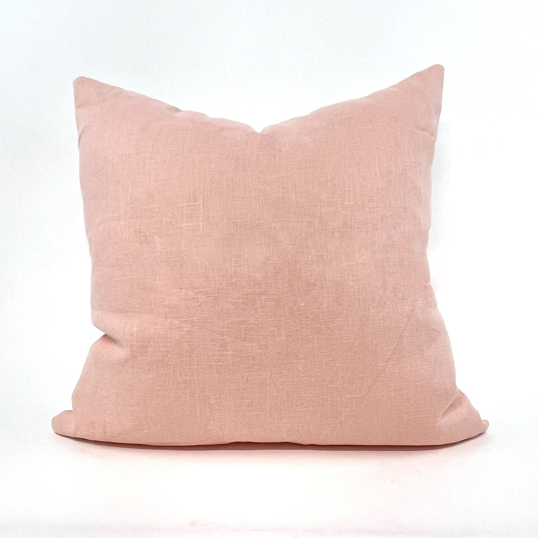 Light coral linen pillow cover