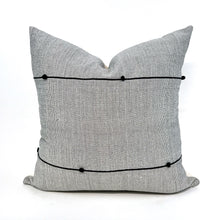 Load image into Gallery viewer, Hand-loomed Mexican gray and black stripe pillow cover
