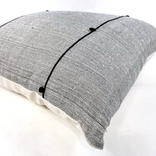 Load image into Gallery viewer, Hand-loomed Mexican gray and black stripe pillow cover
