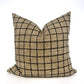 Brown and black mini window pane pillow cover