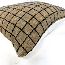 Load image into Gallery viewer, Brown and black mini window pane pillow cover
