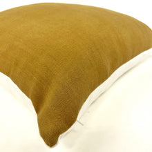 Load image into Gallery viewer, Earthy yellow Italian linen pillow cover
