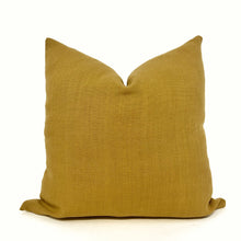 Load image into Gallery viewer, Earthy yellow Italian linen pillow cover
