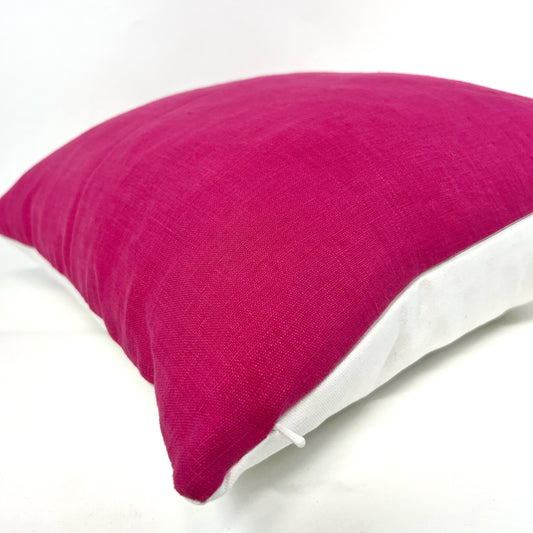 Magenta linen pillow cover